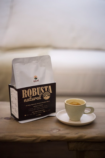 Packaging specifications and storage instructions for DALAC Robusta Natural